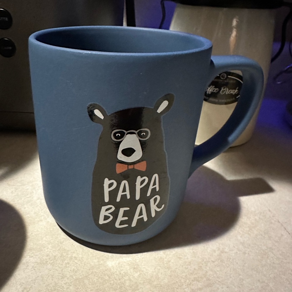 Caribou Coffee Papa Bear Blue Mug